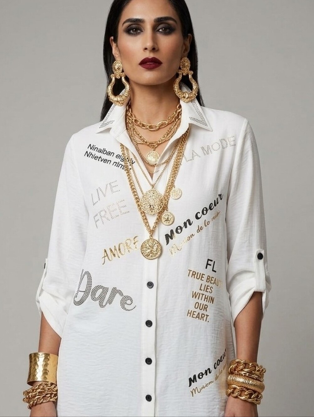 Designer Frank Lyman Grapgic Top